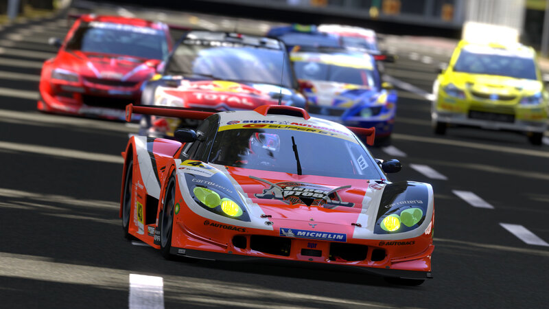 racing cars on a track