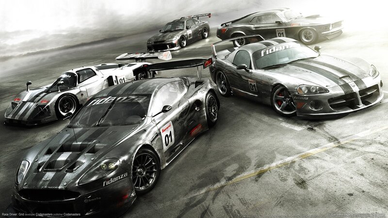 racing cars on a track