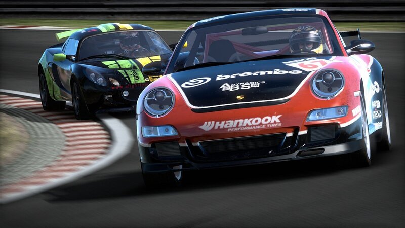 racing cars on a track