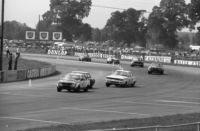 Racing cars on a track