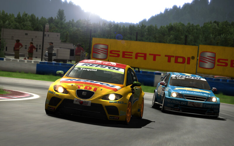 racing cars on a track