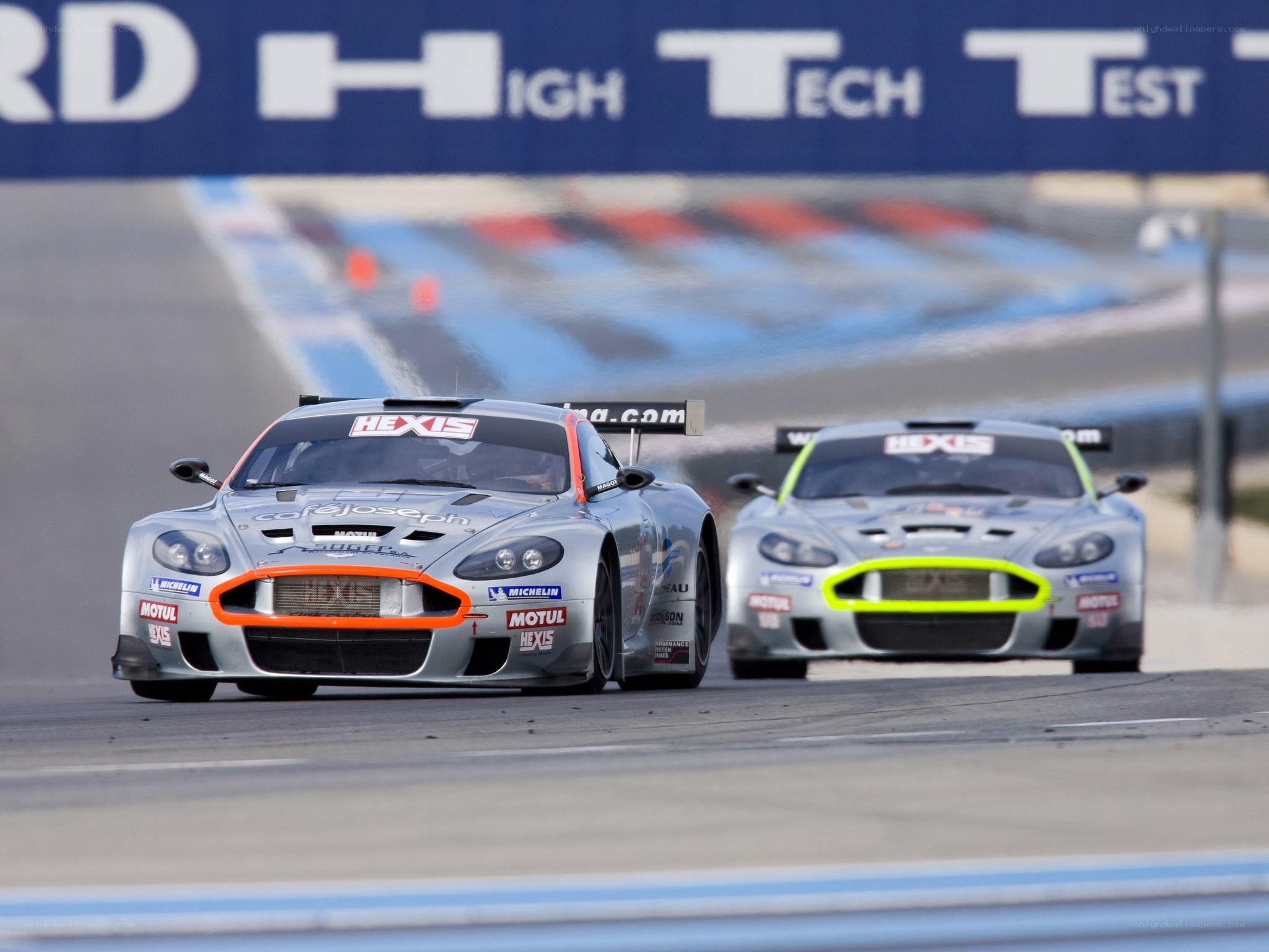 racing cars on a track