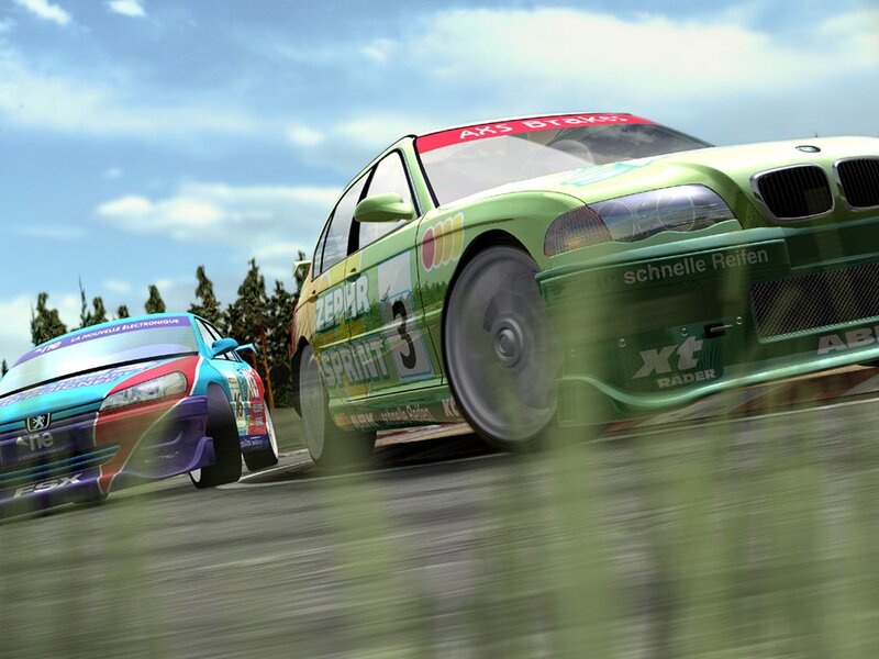 racing cars on a track