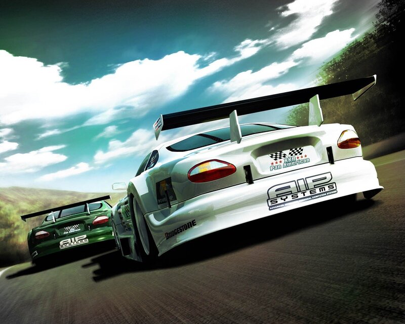racing cars on a track