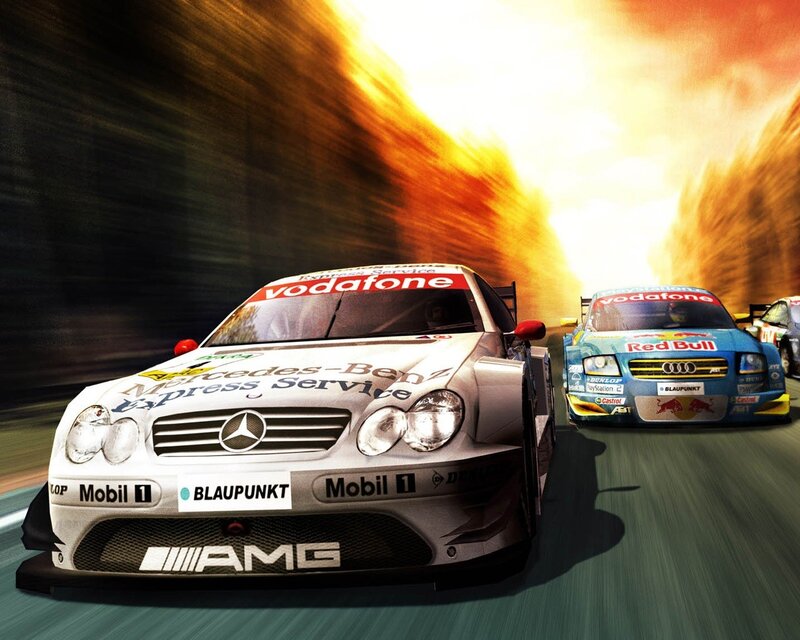 racing cars on a track