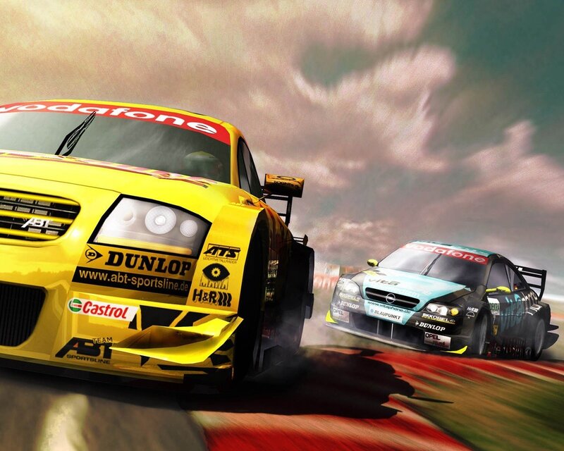 racing cars on a track