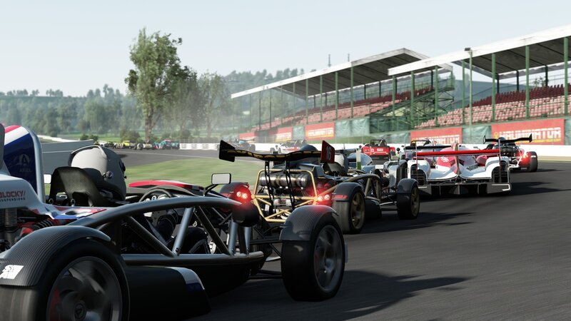 racing cars on a track
