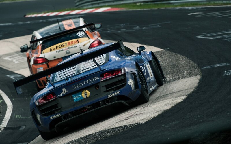 racing cars on a track