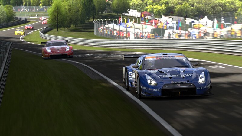 racing cars on a track