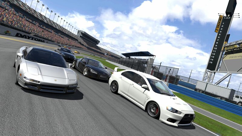 racing cars on a track