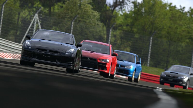 racing cars on a track