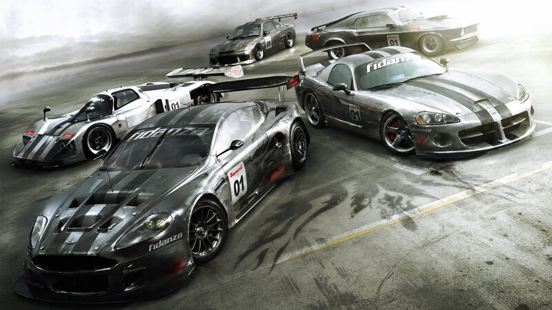 racing cars on a track