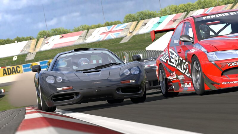 racing cars on a track