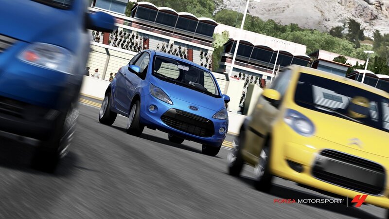 racing cars on a track