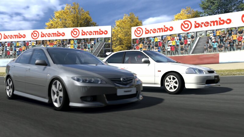 racing cars on a track