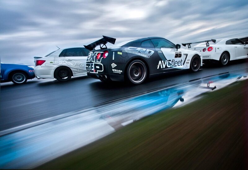 racing cars on a track