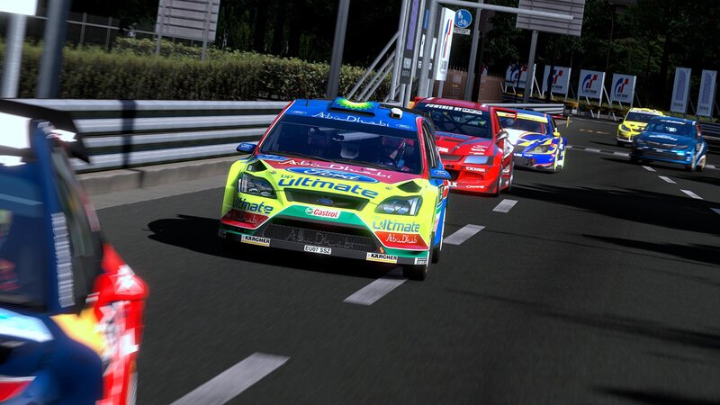 racing cars on a track