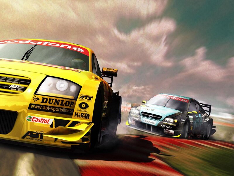 racing cars on a track