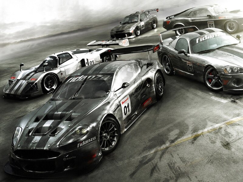 racing cars on a track