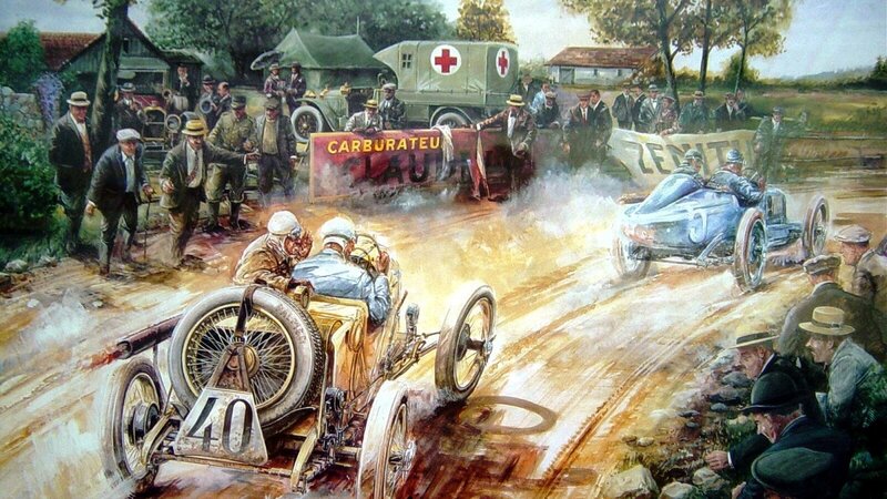 Racing Cars on Dirt Track — Brown
