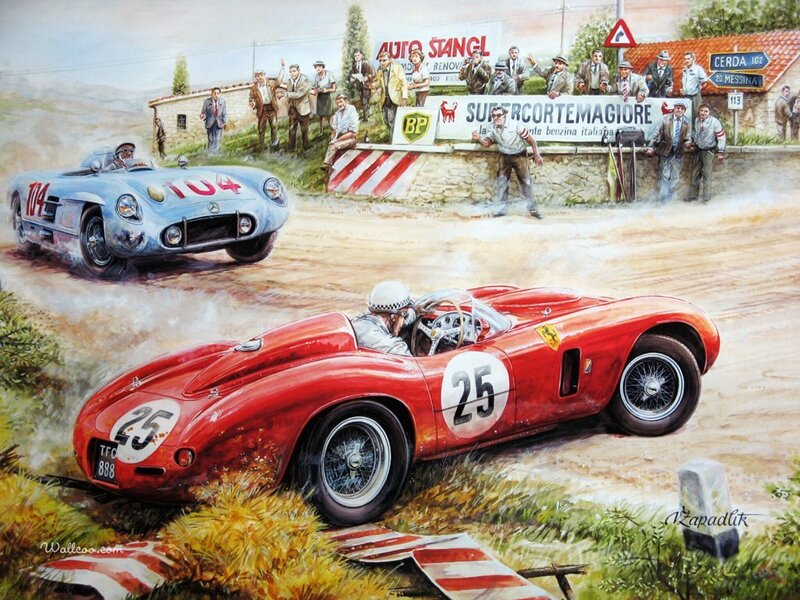 Racing Cars on Dirt Track — Red