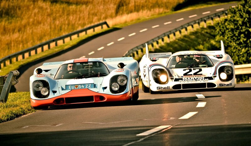 Racing Cars on Road — White