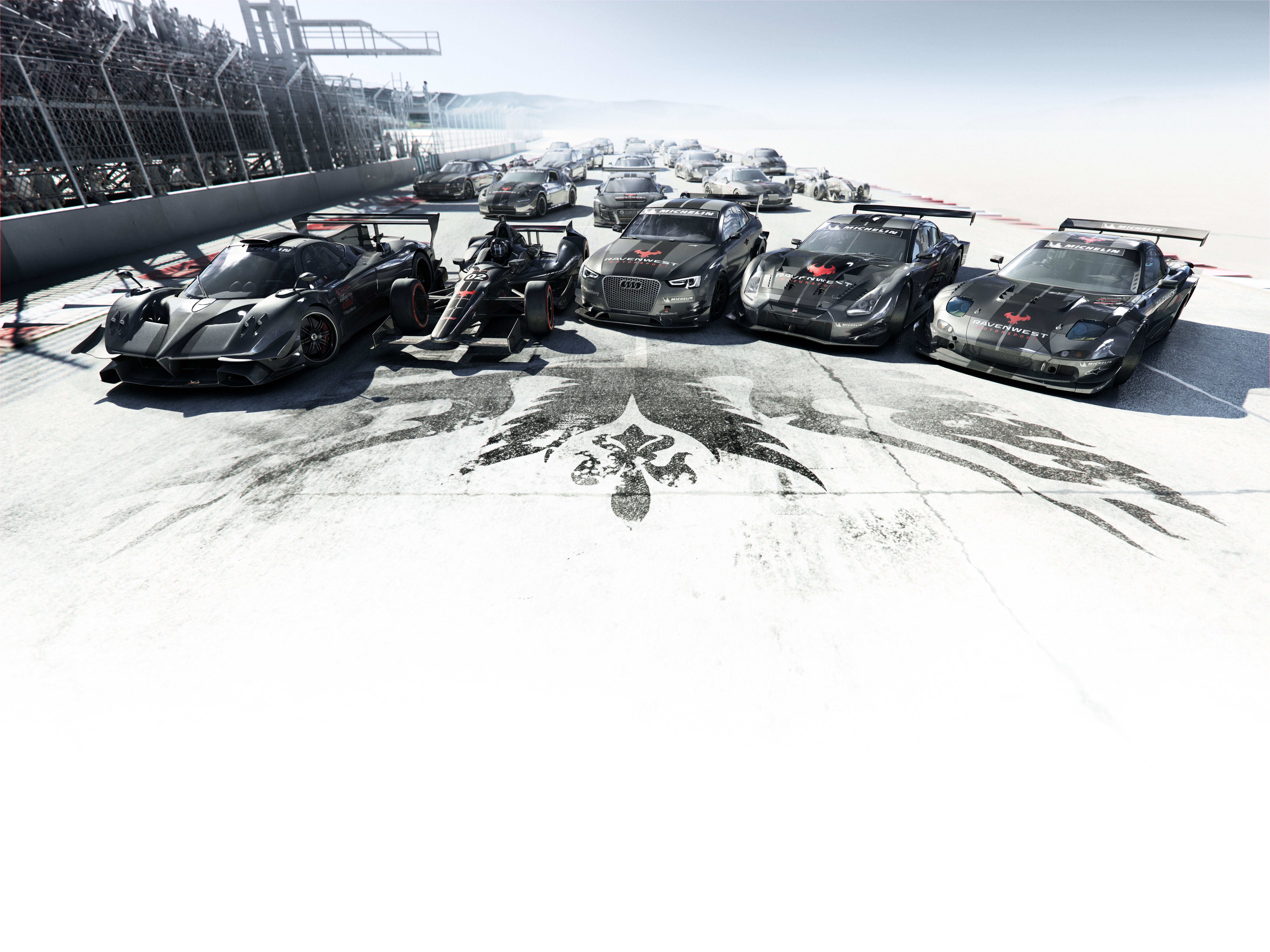 racing cars on track
