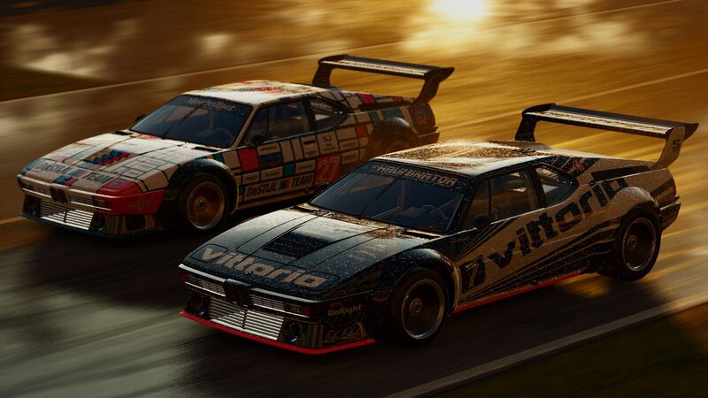 racing cars on track