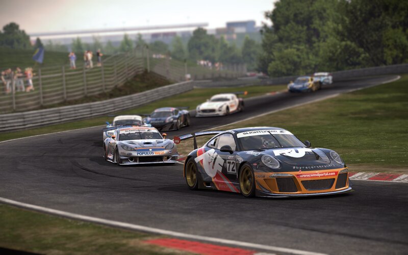 Racing Cars on Track — Black, Competitive, Afternoon, 3d Render