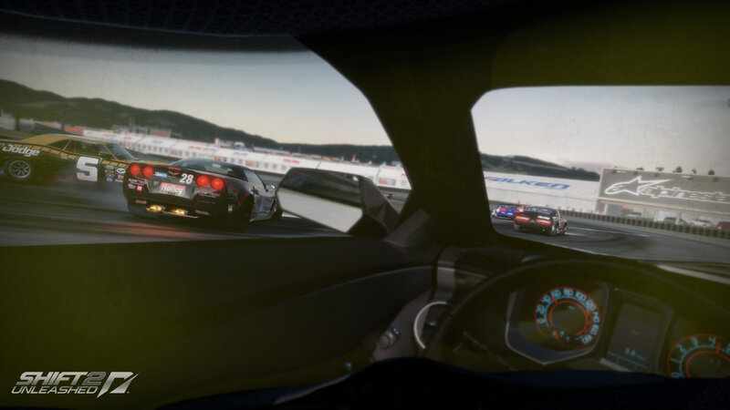 Racing Cars on Track — Black, Competitive, Sunset