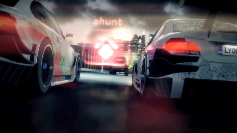 Racing Cars on Track — Black, Dramatic, Night