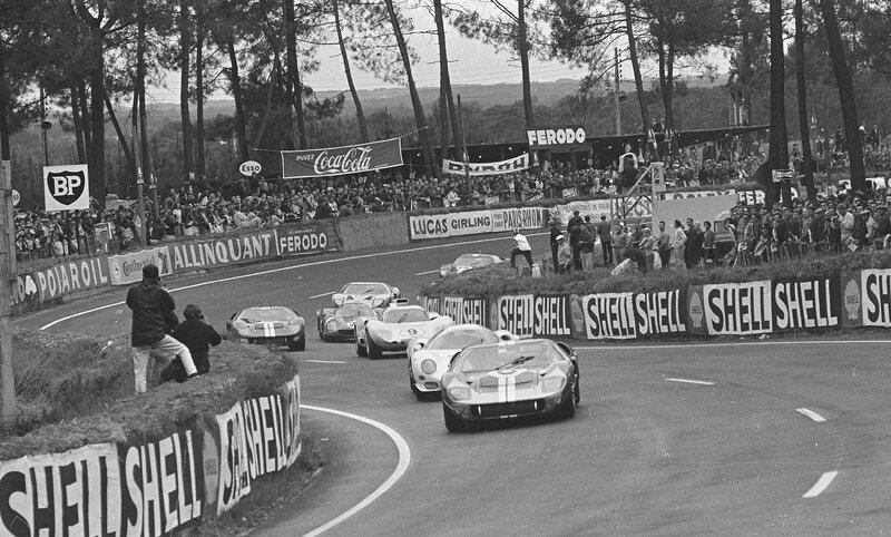 Racing Cars on Track — Black, Dynamic, Afternoon, Photograph, Crowd, Trees