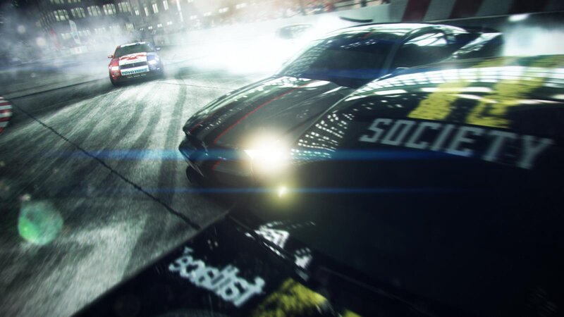Racing Cars on Track — Black, Dynamic, Night