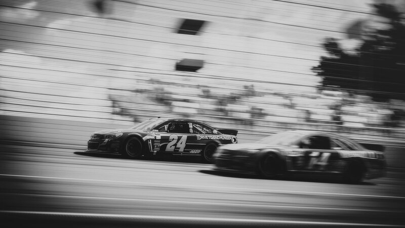 Racing Cars on Track — Black, Dynamic, Photograph
