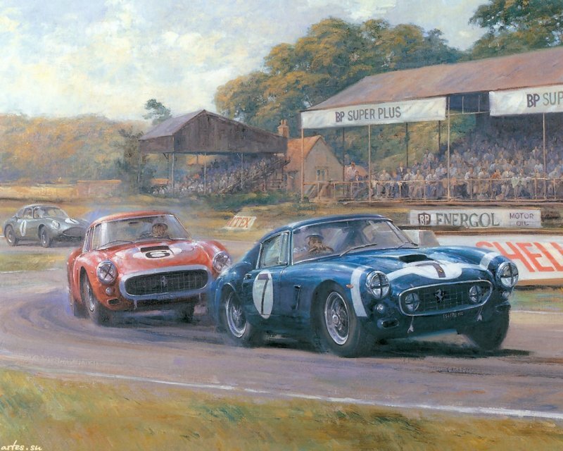 Racing Cars on Track — Blue, Dynamic, Afternoon