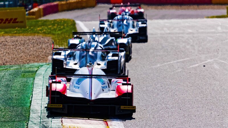 Racing Cars on Track — Gray, Dynamic, Afternoon, Photograph