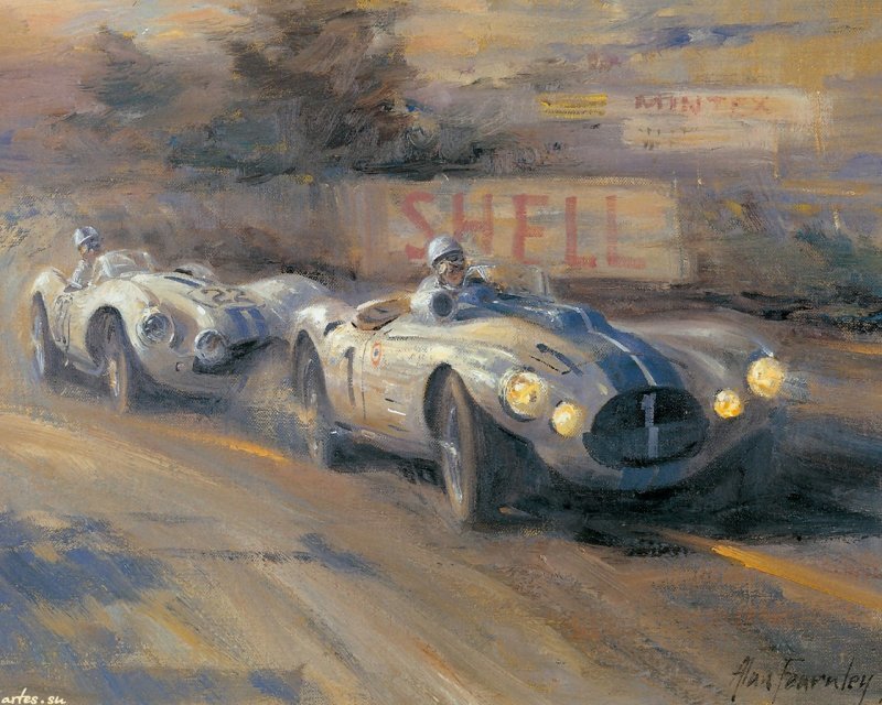 Racing Cars on Track — Gray, Dynamic