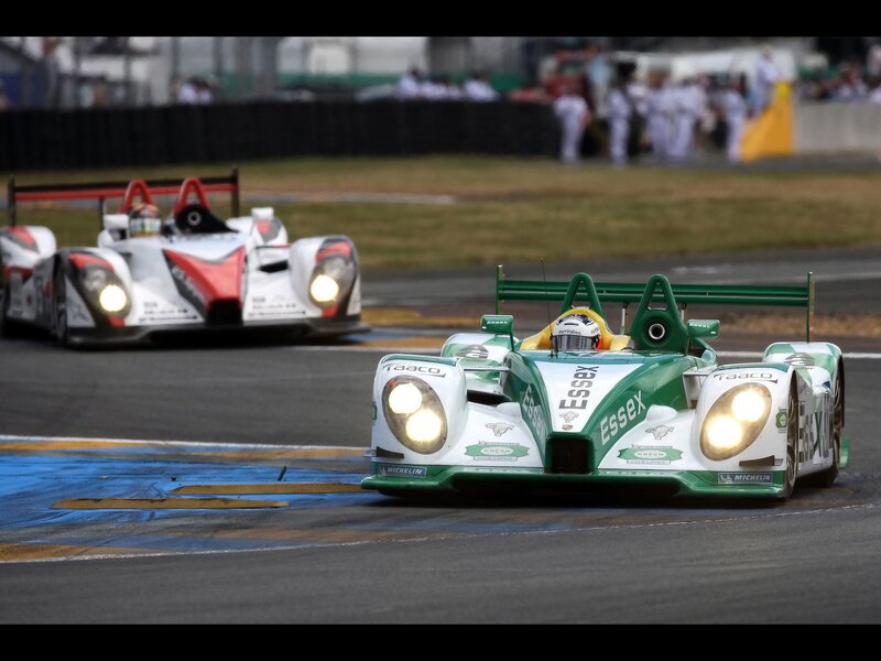 Racing Cars on Track — Green, Dynamic, Afternoon