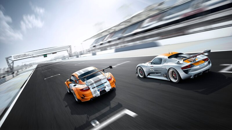 Racing Cars on Track — Orange, Dynamic