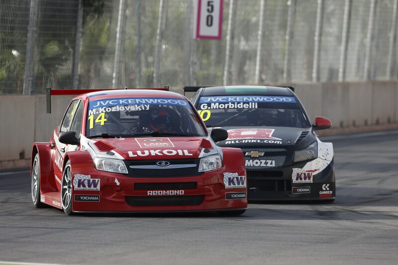 Racing Cars on Track — Red, Competitive, Afternoon