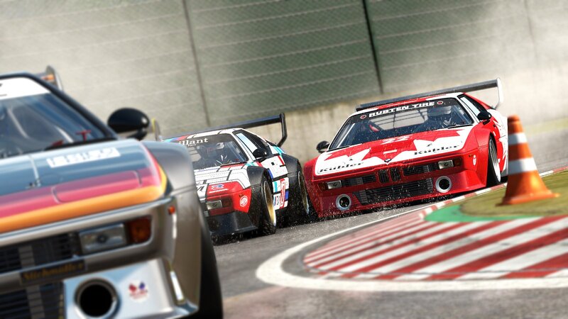 Racing Cars on Track — Red, Dynamic, Afternoon, 3d Render, Race Cars