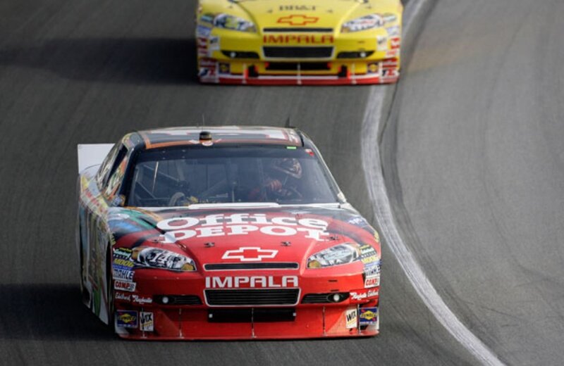 Racing Cars on Track — Red, Dynamic, Afternoon, Photograph, Race Car, Driver, Yellow