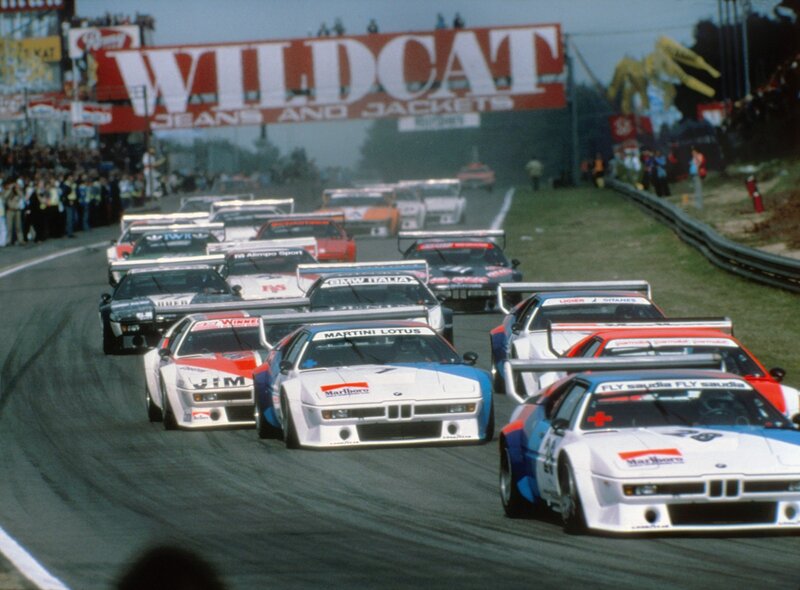 Racing Cars on Track — White, Dynamic, Afternoon, Photograph, Crowd