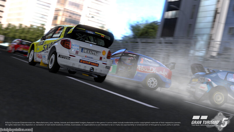 Racing Cars on Track — White, Dynamic, Afternoon