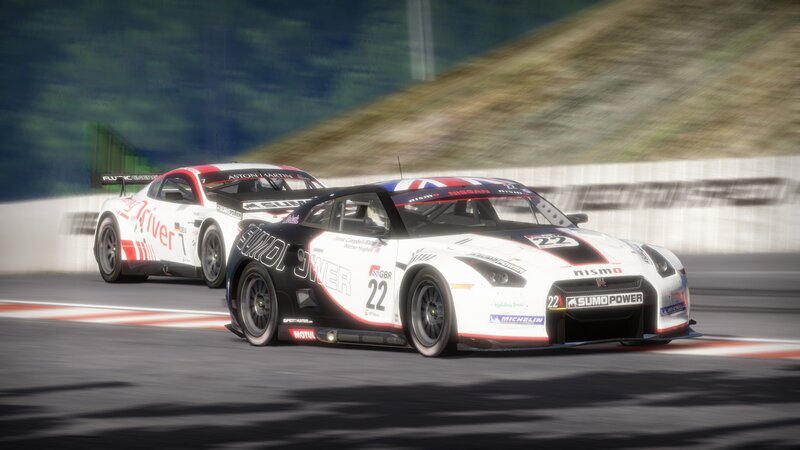 Racing Cars on Track — White, Dynamic