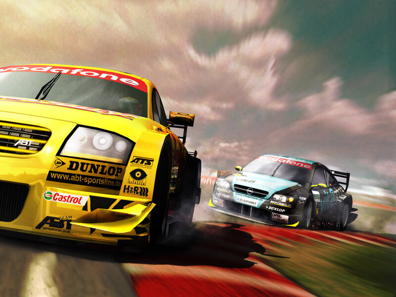 Racing Cars on Track — Yellow, Dynamic