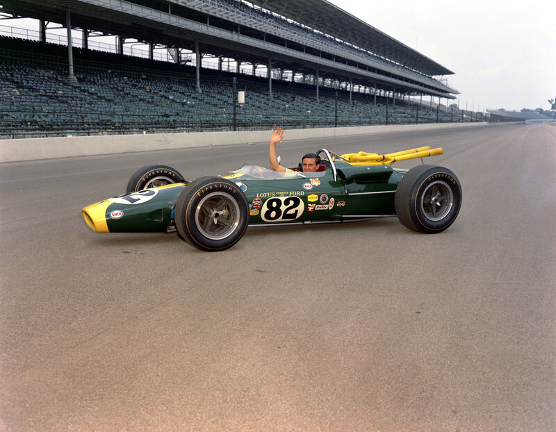 Racing Driver in Car — Green