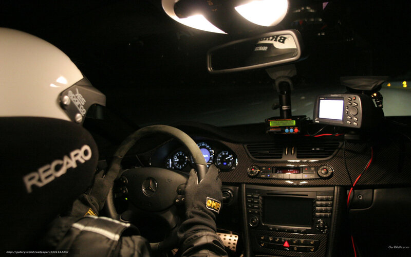 racing driver in car interior