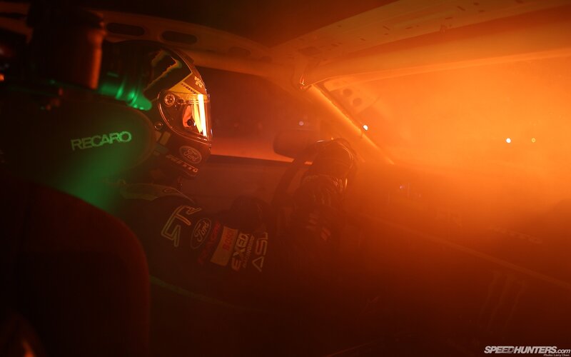 Racing Driver in Car — Orange