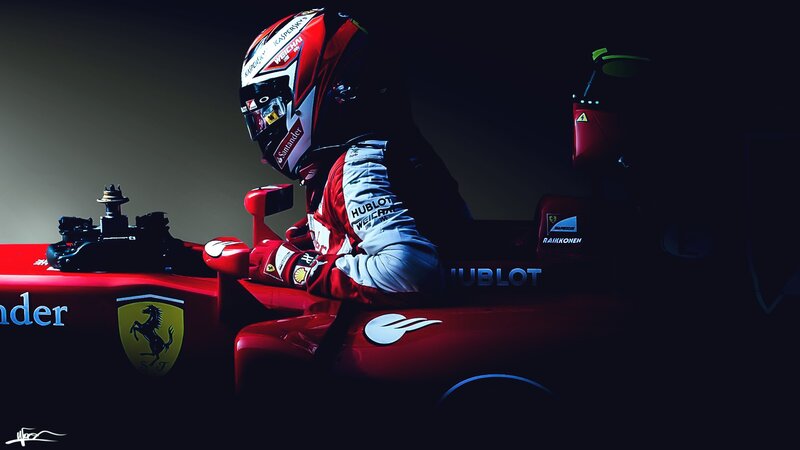 Racing Driver in Car — Red, Dramatic, Night